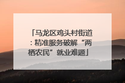 马龙区鸡头村街道：精准服务破解“两栖农民”就业难题