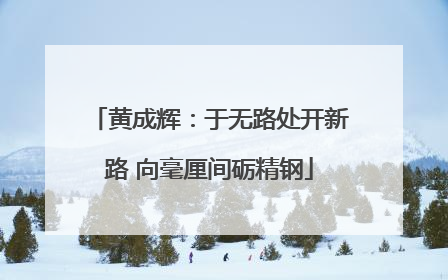 黄成辉：于无路处开新路 向毫厘间砺精钢