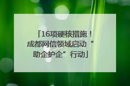 16项硬核措施！成都网信领域启动“助企护企”行动
