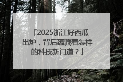 2025浙江好西瓜出炉，背后蕴藏着怎样的科技新门道？