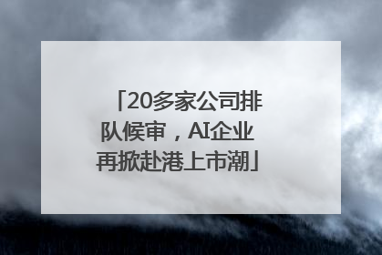 20多家公司排队候审，AI企业再掀赴港上市潮