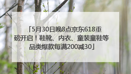 5月30日晚8点京东618重磅开启！鞋靴、内衣、童装童鞋等品类爆款每满200减30