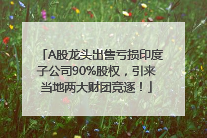 A股龙头出售亏损印度子公司90%股权，引来当地两大财团竞逐！